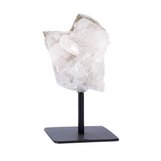 Cuart Alb Brut cu Suport din Fier – Purificare Energetica si Claritate Spirituala