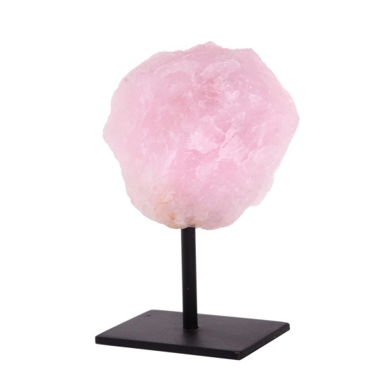 Cuart Roz Brut cu Suport din Fier – Energia Iubirii si Armoniei