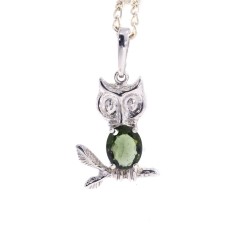 Pandantiv Moldavit Fatetat- Bufnita 3.8- Transformare, evoluţie spirituală rapidă