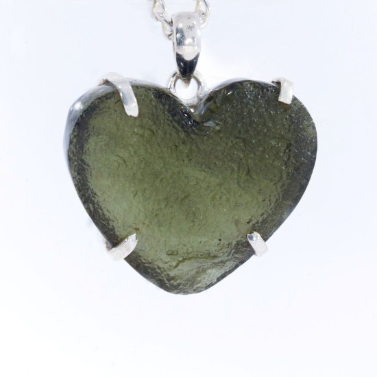 Pandant Moldavit Brut Inima - Transformare, evoluţie spirituală rapidă 