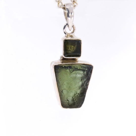 Pandant Moldavit Double Piece - Transformare, evoluţie spirituală rapidă 