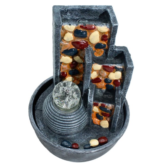 Fantana Arteziana – Pereti din Pietricele si Glob de Cristal.