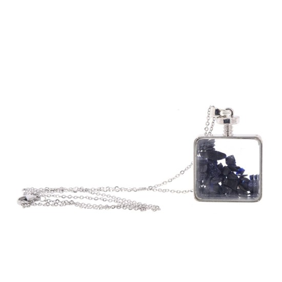 Lant cu Pandantiv Goldstone Albastru 