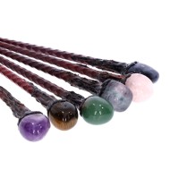 Ace de Păr cu Cristale – Cuarț Roz, Aventurin, Cristal de Stâncă, Ochi de Tigru, Turmalină Neagră, Sodalit