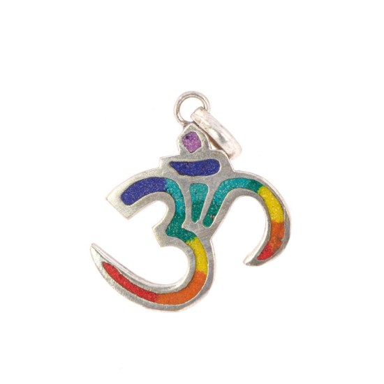 Pandantiv OHM Colorat – Armonie, Vibrație Universală și Echilibru Energetic