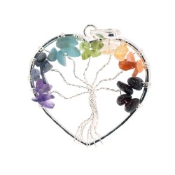 Pandantiv Inimă cu Cristale – Copacul Vieții, Energie și Armonie