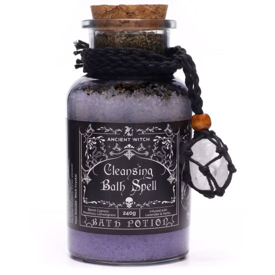 Sare de Baie Ancient Witch cu Pandantiv Cristal de Stâncă – Purificare