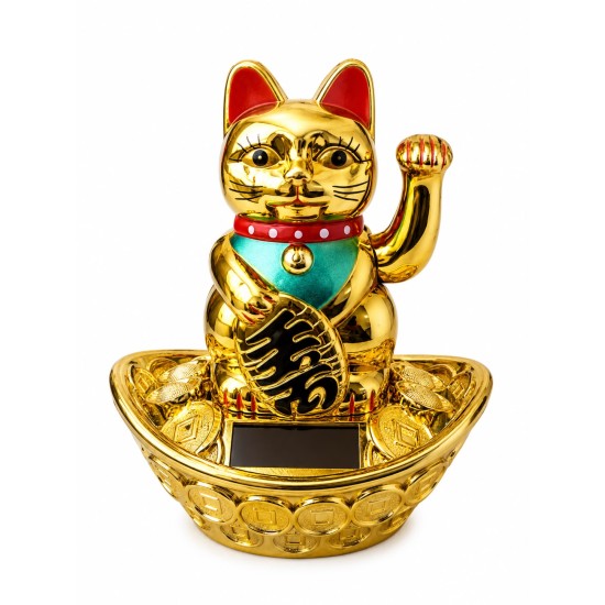 Pisica Maneki Neko pe Pepita Aurie