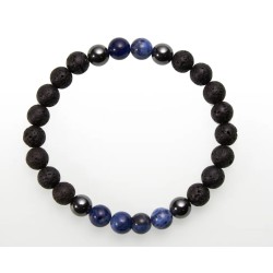 Brățară de Bărbați Lava și Sodalit – Forță, Echilibru și Claritate Mentală