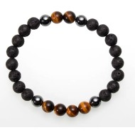 Brățară de Bărbați Ochi de Tigru și Lava – Curaj, Protecție și Stabilitate