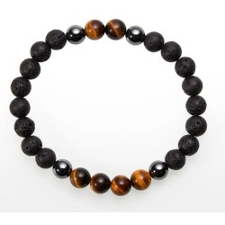 Brățară de Bărbați Ochi de Tigru și Lava – Curaj, Protecție și Stabilitate