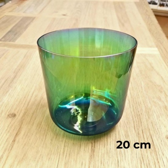 Bol Alchimic din Cuarț Transparent – “Green Alchemical Bowl” – 20 cm