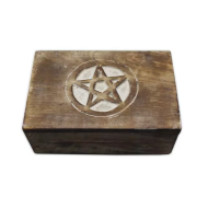 Cutie din Lemn cu Pentagrama – Protectie si Pastrare Sacra 