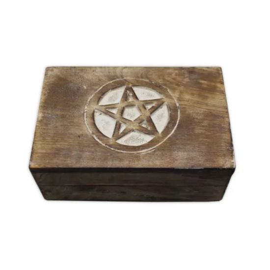 Cutie din Lemn cu Pentagrama – Protectie si Pastrare Sacra Cutie din Lemn cu Pentagrama – Protectie si Pastrare Sacra