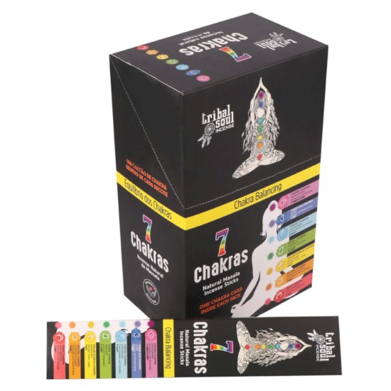 12x Bețișoare Parfumate Tribal - 7 Chakra cu Carte de Mesaj