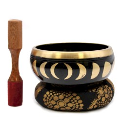 Bol Tibetan Cântător Faza Lunii - Negru 14cm