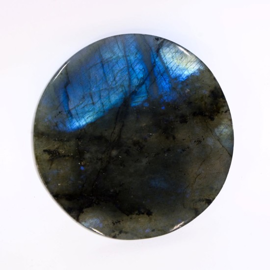 Farfurie Labradorit din Madagascar – Amplificator Energetic și Frumusețe Naturală