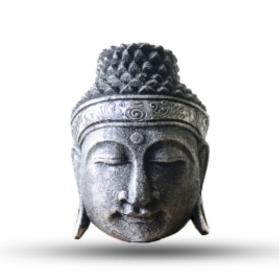 Decoratiune Cap Buddha - Argintiu Lucios