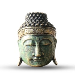 Decoratiune Cap Buddha- Verde Lucios