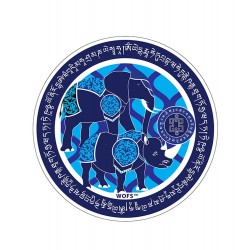 Sticker Antifurt cu Rinocer si Elefant Albastru