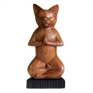 Pisică de Yoga Sculptată Manual - Lotus