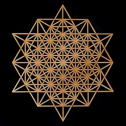 Simbol Tetraedru 64 de stele in lemn