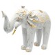 Elefant Sculptat Manual - Alb Auriu