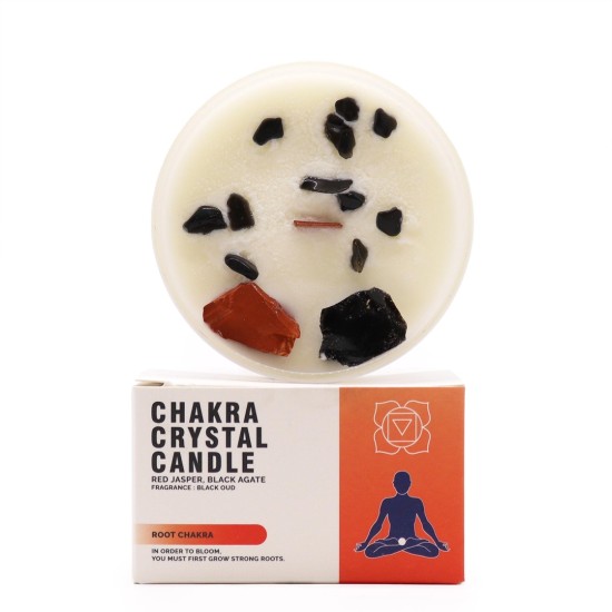 Lumanare Chakra cu Cristale - Chakra Radacina