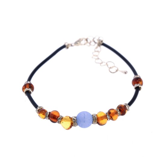 Bratara Ambra Naturala Piele - Protectie Energetica si Echilibru Spiritual